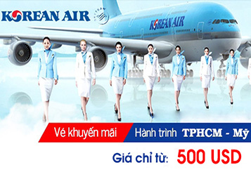 Korean Air khuyến mãi vé đi Mỹ